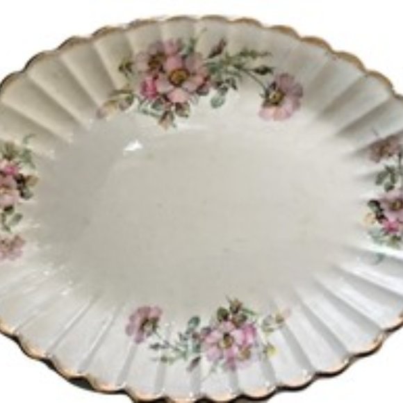 Wild Rose Golden Ware Sebring 22k Pure Gold Oval Serving...